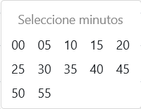 selección de minutos